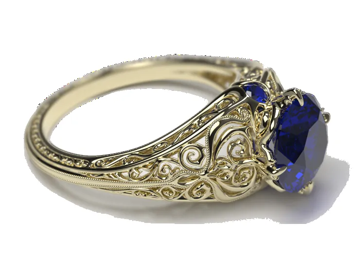 Jewelry ring modeled in Rhino 3D